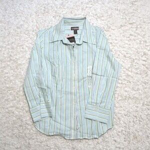 NEW! Steve & Barry's Stripe Dress Button Down Shirt Size L Juniors